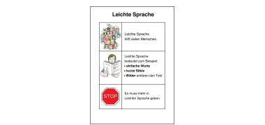 Leichte Sprache Eine Auflistung über Leichte Sprache. Diese hilft vielen Menschen weil einfache Worte, kurze Sätze und Bilder genutzt werden. Es muss mehr in Leichter Sprache geben.