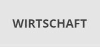 Wirtschaft Ein Button mit der Aufschrift Wirtschaft.