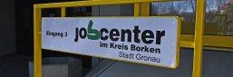 Man sieht das Jobcenter logo im Kreis Borken