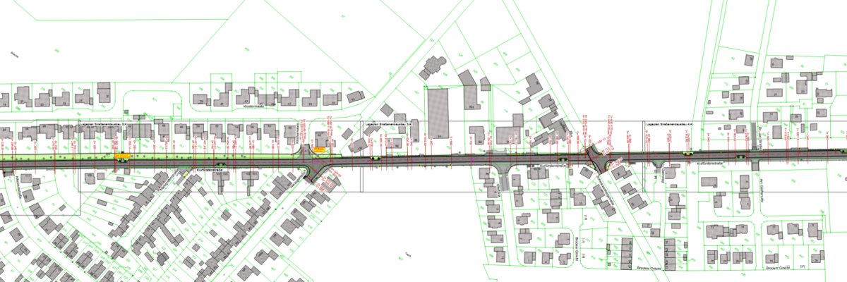 Auf diesem Bild sieht man den Plan eines Weges 