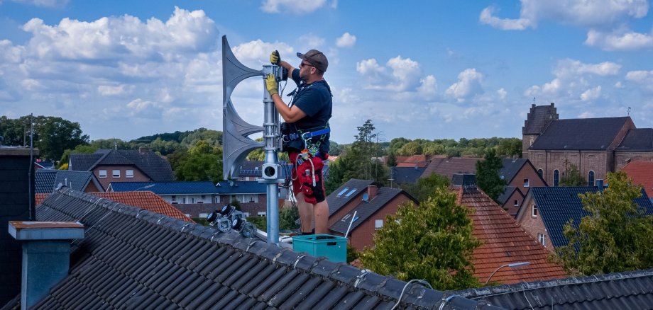 Eine Sireneninstallation in Alstätte.