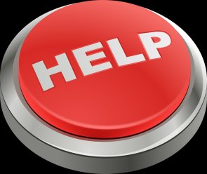 Help-Button Ein roter Button auf dem das Wort "Help" steht.