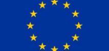 Europaflagge: zwölf goldene, in einem großen Kreis angeordnete Sterne auf dunkelblauem Hintergrund.