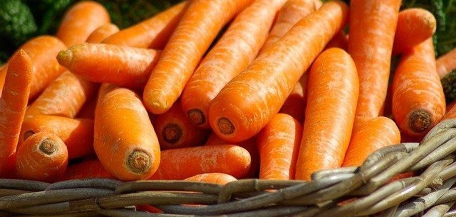 Karotten in einem Korb.