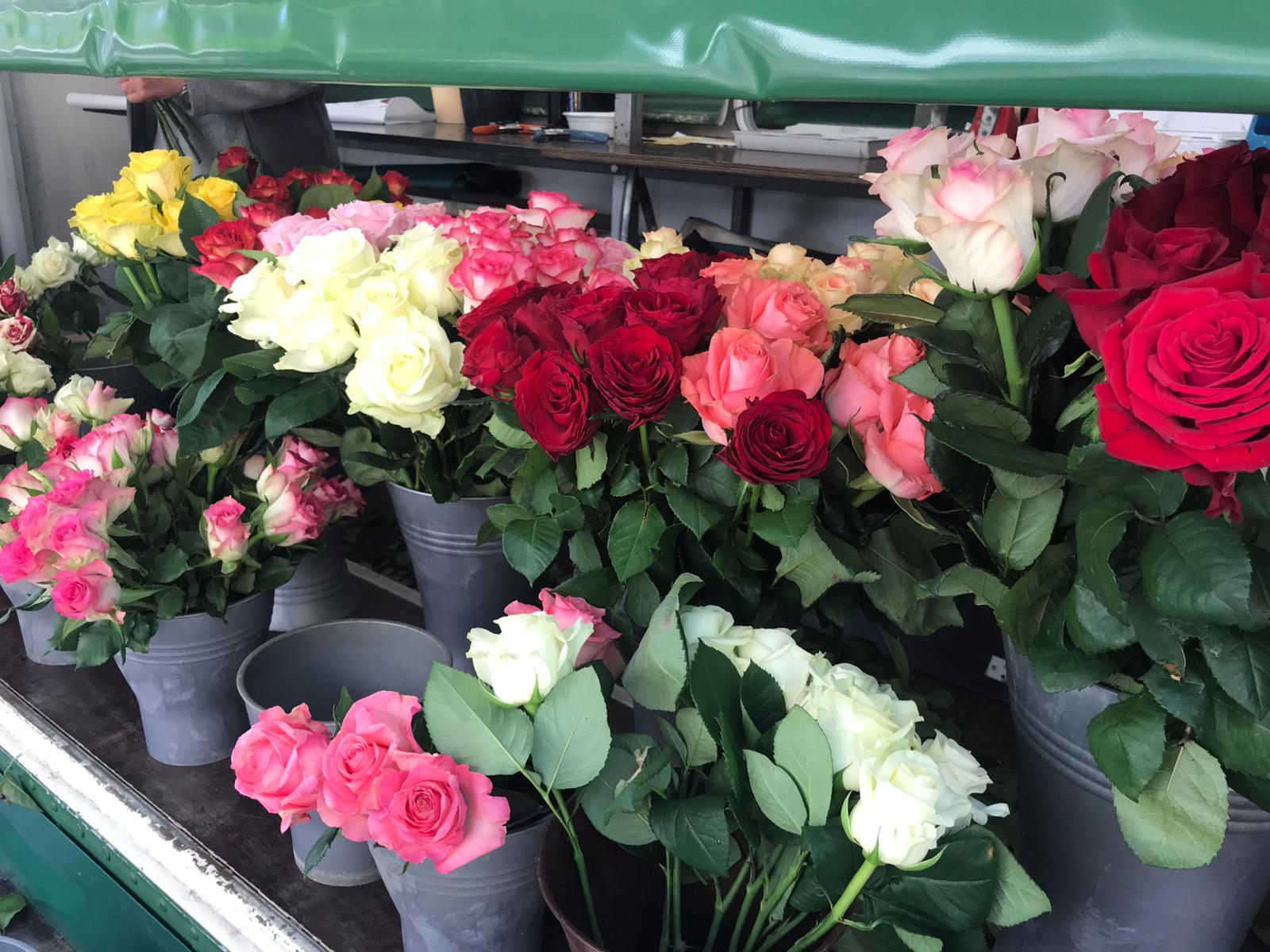 Rosen auf dem Gronauer Wochenmarkt.