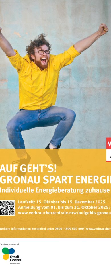 Grafik mit einem Plakat der Verbraucherzentrale zur Energieberatung 2026