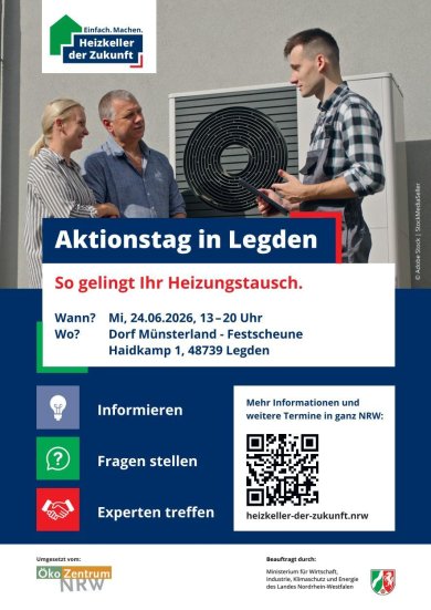 Flyer für den Aktionstag in Legden: Heizkeller der Zukunft