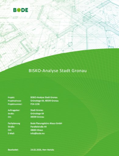 Titelblatt der BISKO-Analyse der Stadt Gronau