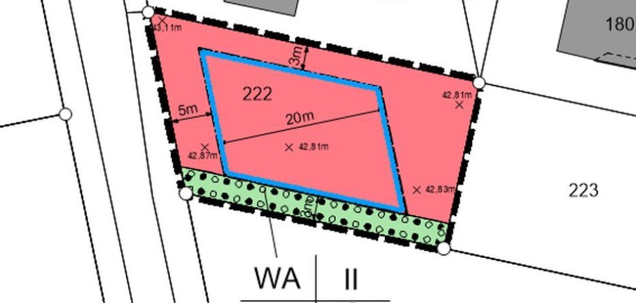 Ausschnitt aus dem Bebauungsplan Nr. 224 „Alfertring“, 2. Änderung, Stadtteil Epe