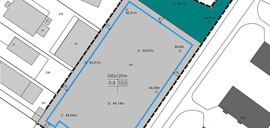 Ausschnitt aus dem Bebauungsplan Nr. 234
