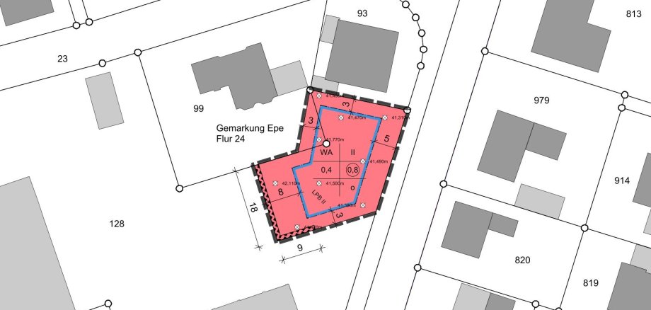 Ausschnitt aus dem Bebauungsplan Nr. 255