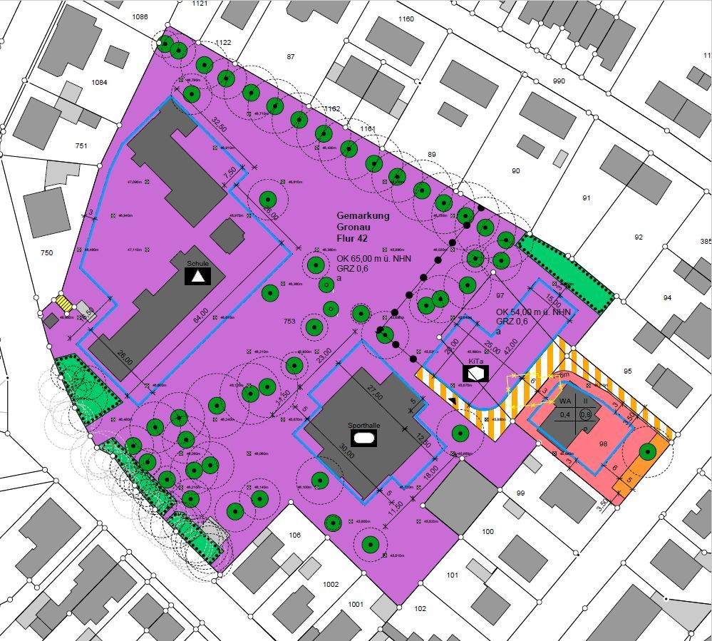 Ausschnitt Bebauungsplan Nr. 306 „Buterlandschule“, Stadtteil Gronau Ausschnitt Bebauungsplan Nr. 306 „Buterlandschule“, Stadtteil Gronau