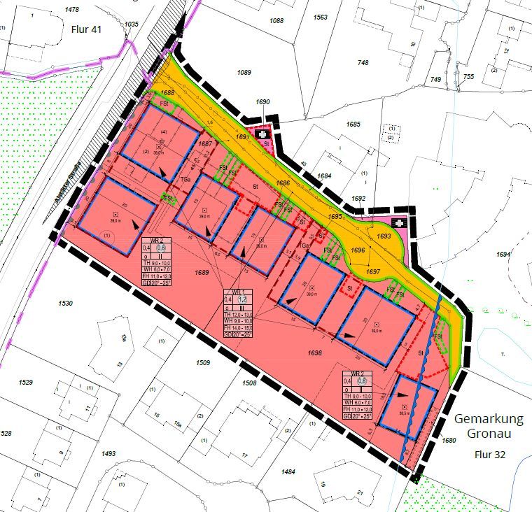 Ausschnitt Vorhabenbezogener Bebauungsplan „Östlich der Alstätter Straße“, Stadtteil Gronau Ausschnitt Vorhabenbezogener Bebauungsplan „Östlich der Alstätter Straße“, Stadtteil Gronau
