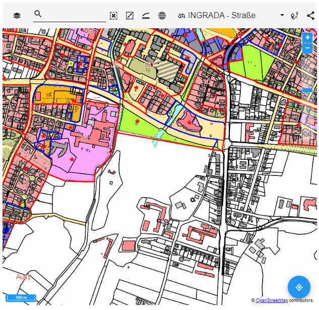 Ausschnitt aus dem Bebauungsplanportal