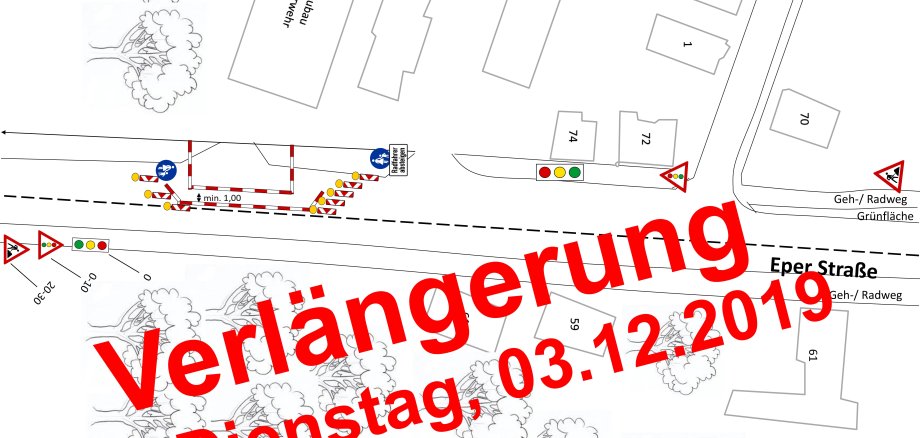 Halbseitige Sperrung Eper Straße auf Höhe der Feuerwehr 