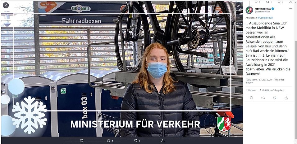 Sie sehen einen Ausschnitt von Twitter von der Mobilstation Gronau