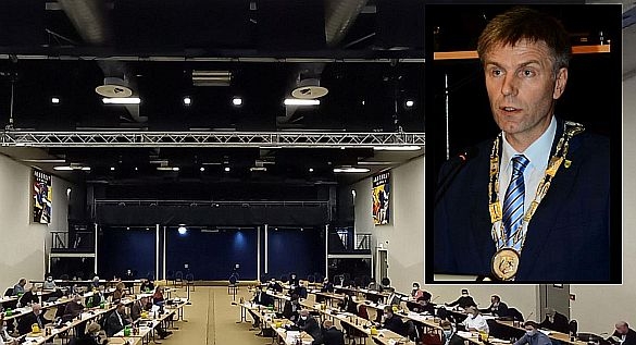 Blick in die Bürgerhalle bei einer Ratssitzung
