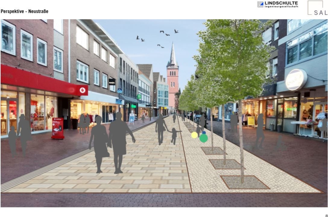 Fotomontage Innenstadt Neustraße Innenstadtentwicklung