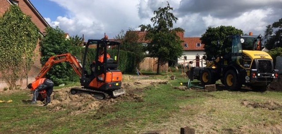 Bauarbeiten auf dem Spielplatz Richardstraße