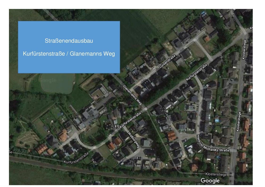 Anliegerinformation Straßenausbau Kurfürstenstdraße