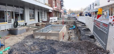 Die unterirdische Versorgung für den Wasserlauf an der Schulstraße.