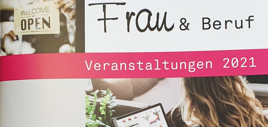 Das Titelblatt des Flyers Frau und Beruf 2021