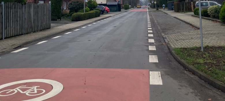 Die Fahrradstraße Am Buddenbrook / Auf der Sunhaar.