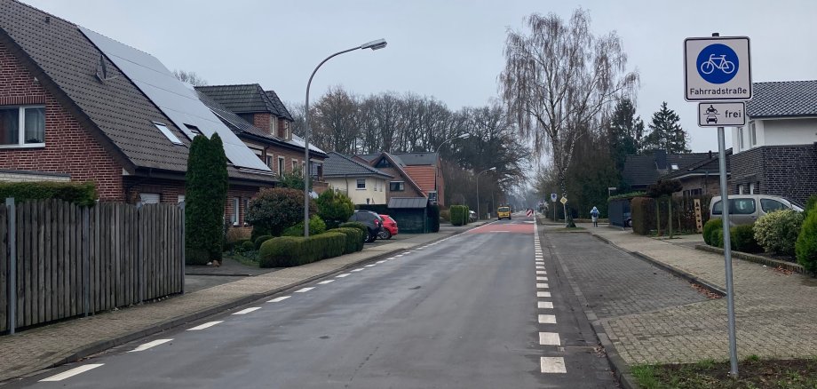 Die Fahrradstraße Am Buddenbrook / Auf der Sunhaar.