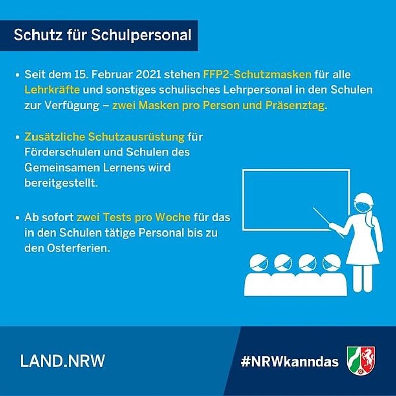 Schaubild zu den Regelungen für den Schutz von Schulpersonal