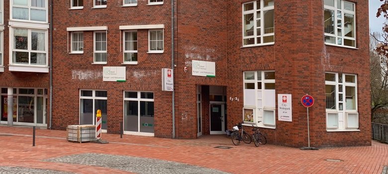 Die Außenansicht des Gebäudes vom Rathaus-Service
