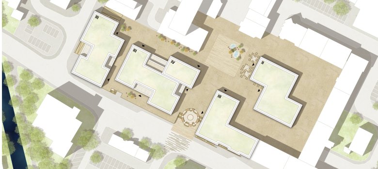 Der Lageplan der neuen Gebäude.
