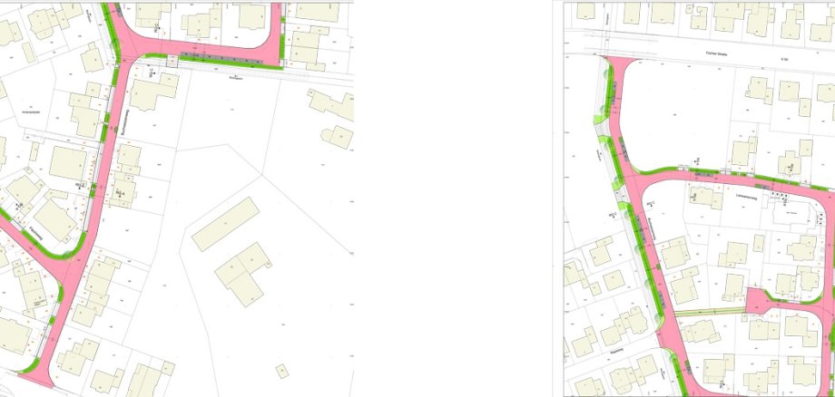 Der Lageplan zum Ausbau Bösinghof.