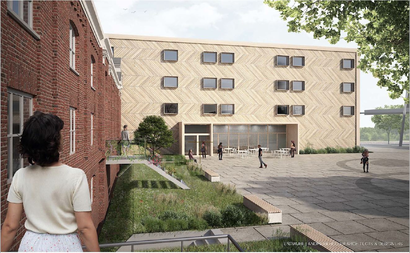 Ein Entwurf für die Außenansicht des Hotelprojektes.