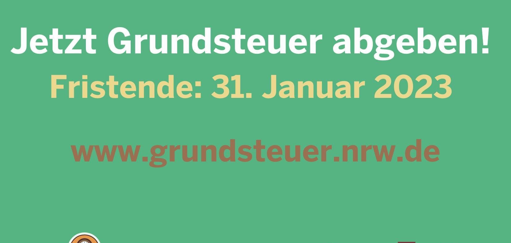 Jetzt Grundsteuer abgeben, Fristende 31.0.2023.