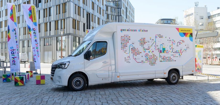 DGVN on Tour: Das Ausstellungsmobil ,,Gemeinsam stärker'' reist seit Juni 2021 durch Deutschland