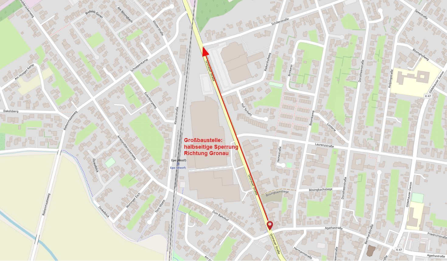 Lageplan Gronauer Straße