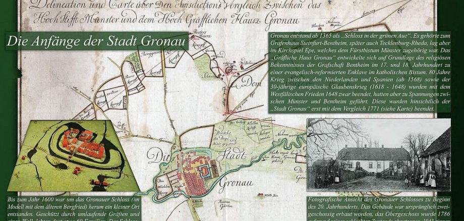 Ausstellungstafel über die Anfänge von Gronau