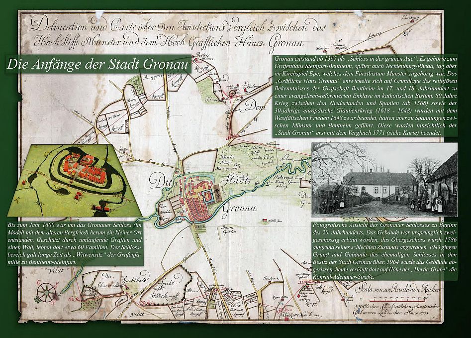 Ausstellungstafel über die Anfänge von Gronau