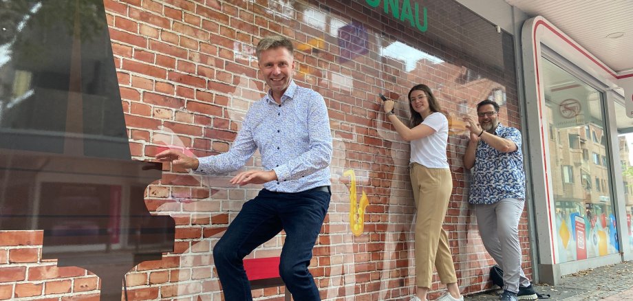 Von links nach rechts: Bürgermeister Rainer Doetkotte, Alina Epping (Wirtschaftsförderung), Frank Schulte (Cityring).