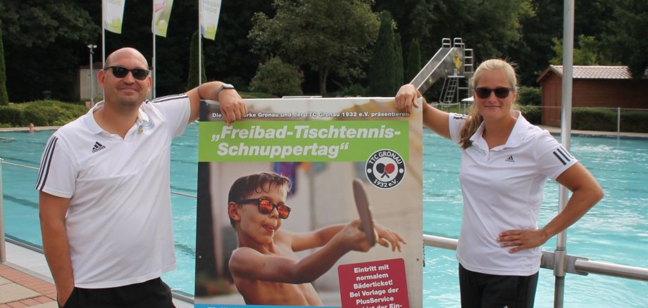 Einladung zum Tischtennis-Schnuppertag mit einem Plakat. 