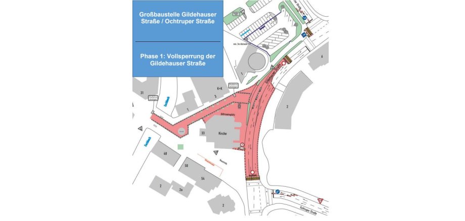 Großbaustelle Gildehauser Straße / Ochtruper Straße