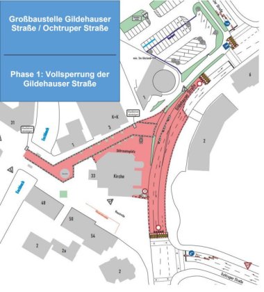 Großbaustelle Gildehauser Straße / Ochtruper Straße