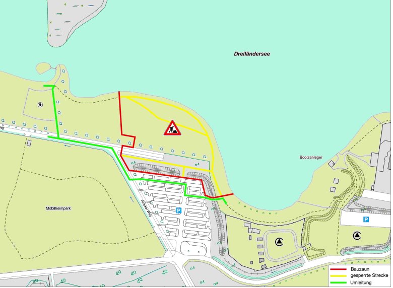 Lageplan vom Dreiländersee