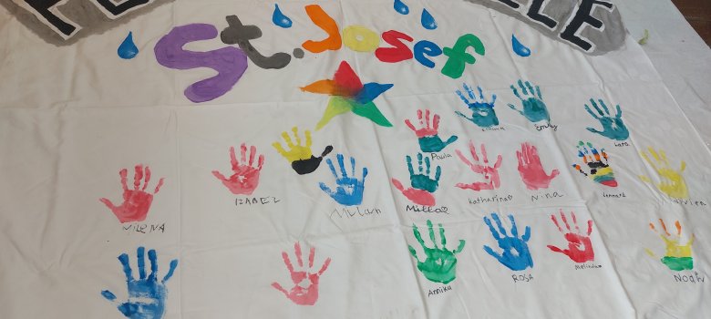 Banner mit Handabdrücken