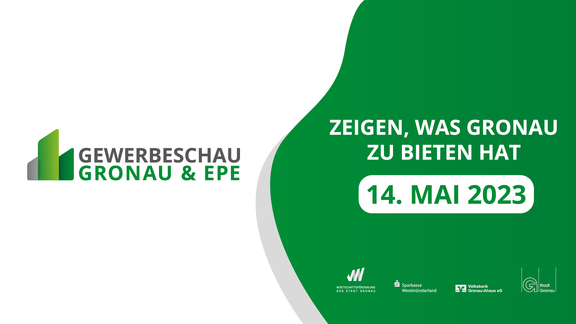 Banner mit Informationen zur Gewerbeschau