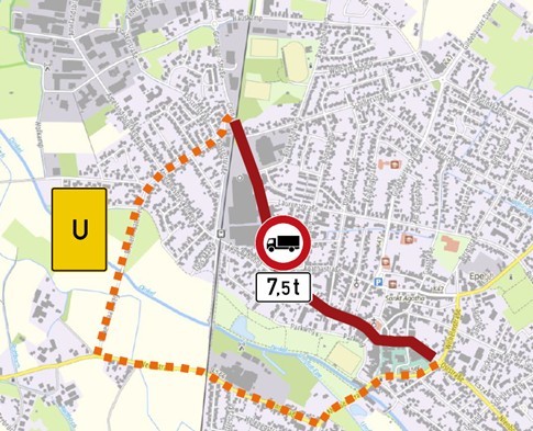 Verkehrsversuch an der Gronauer Straße in Epe