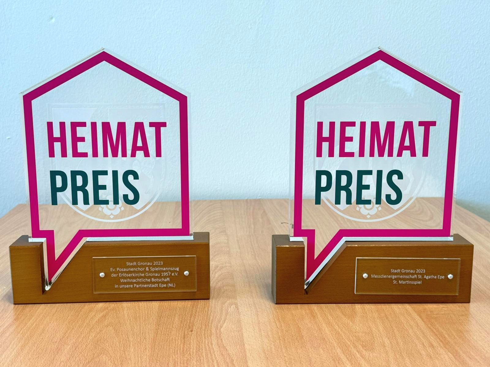 Heimatpreis 2023 - zwei Pokale