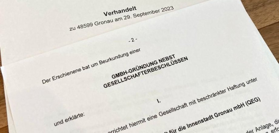 Teil der Beurkundungsformalitäten zur QEG