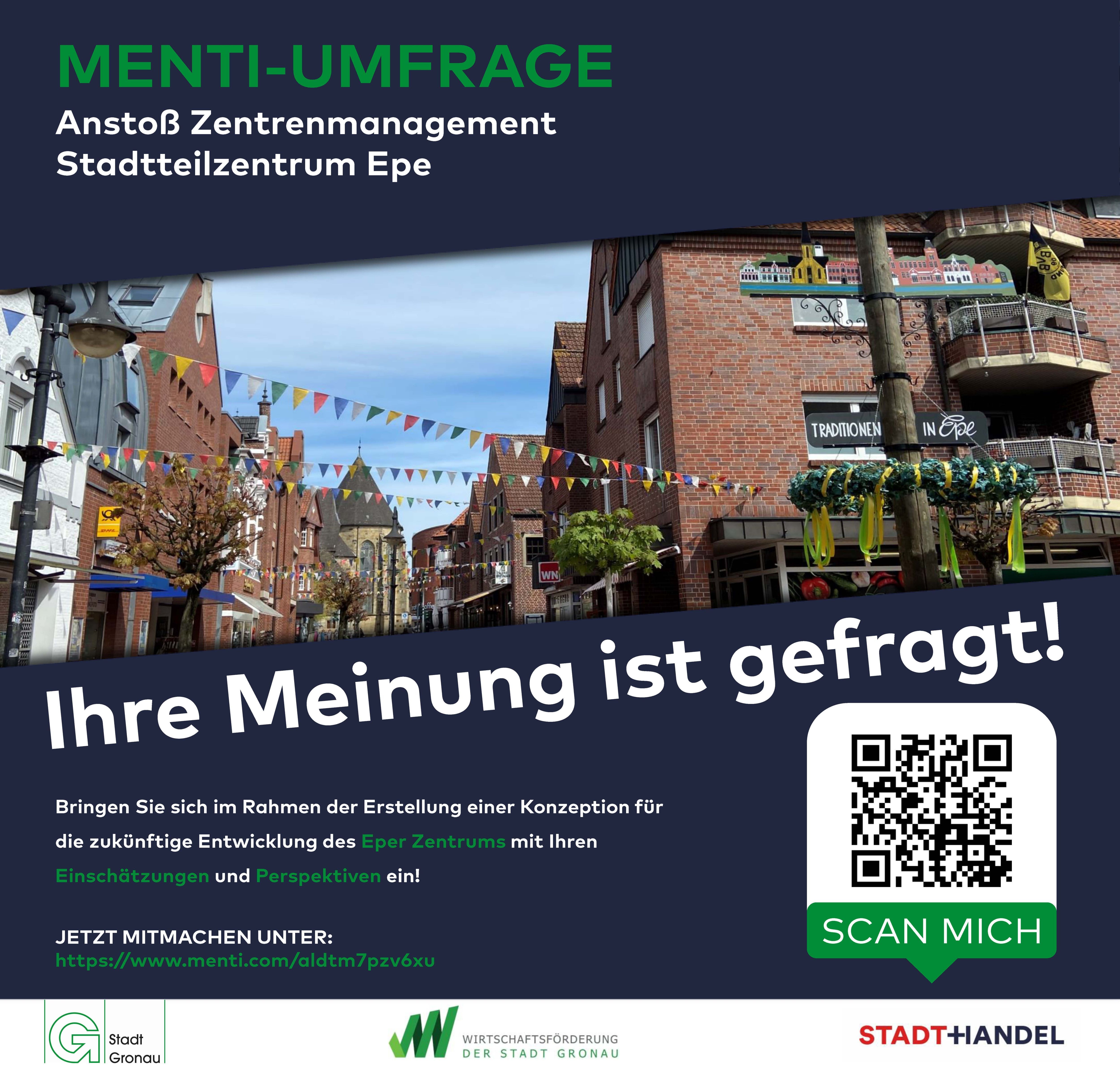 Menti-Umfrage, Ihre Meinung ist gefragt zum Eper Zentrum.