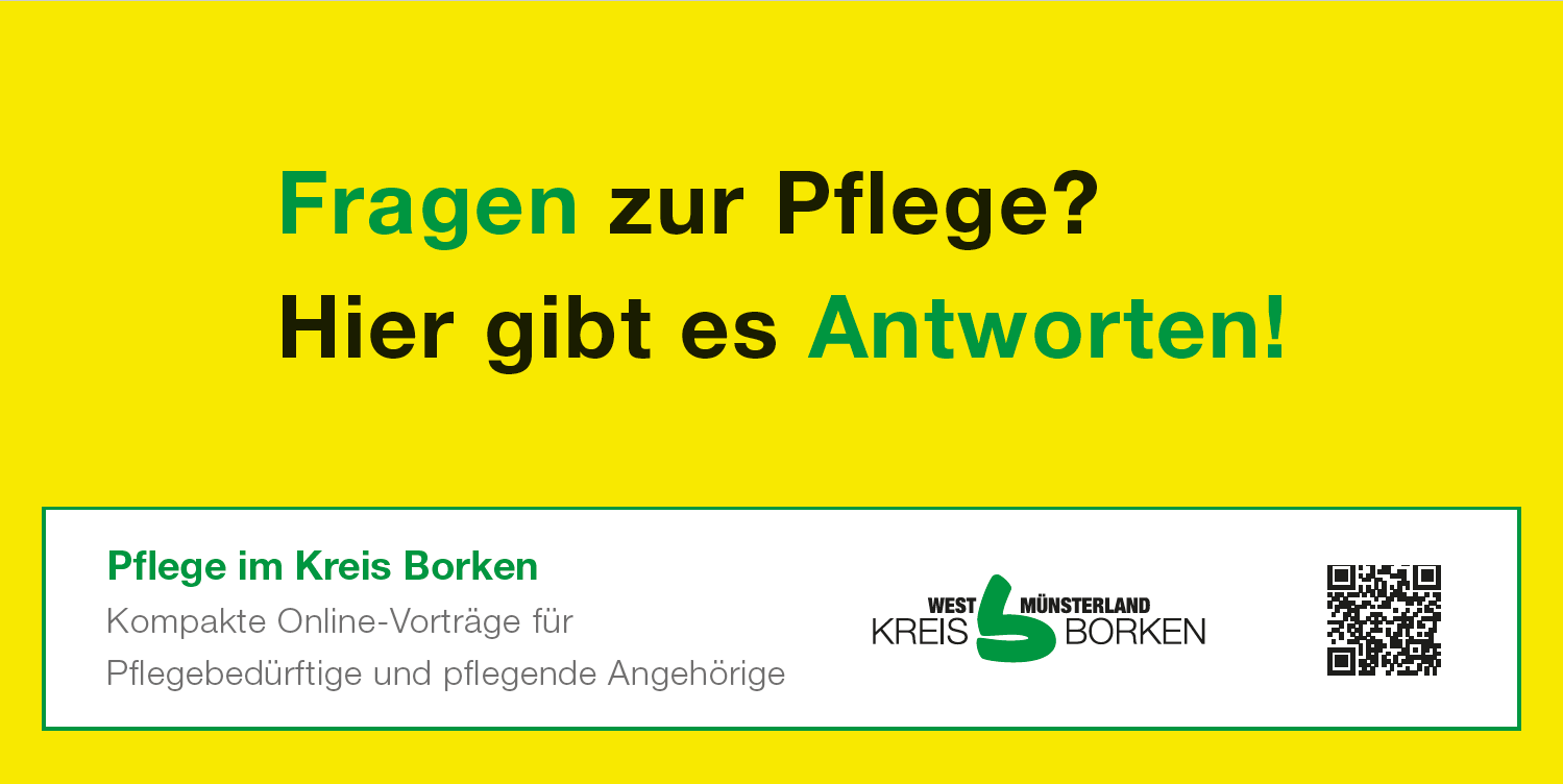 Online-Vortragsreihe „Pflege im Kreis Borken“ - Cover des Flyers  